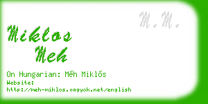 miklos meh business card